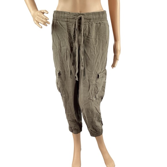 cloth & stone Pants - Cloth & Stone Olive Tencel Cargo Jogger Pants Size Small